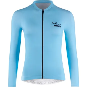 Cyklistické oblečení dres FORCE CHARM LADY dlouhý rukáv, sv. modrý XXL