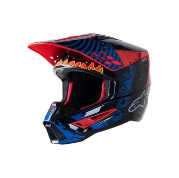 Helma na motorku Mx Helma Alpinestars SM5 Solar Flare Black / Blue / Red Fluo Glossy, Velikost XS (53-54cm)