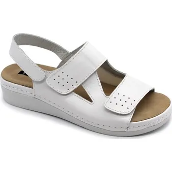 Dámská zdravotní obuv Leon 5020 Dámské kožené zdravotní sandály - Bílá Velikost: 39