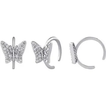 Náušnice Stříbrná záušnice Emanuel motýl se zirkony Brilliance Zirconia DCC20679E