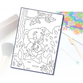 Radost v písku Šablona na pískování méďa s mimi Varianta: A5 (148 x 210 mm)