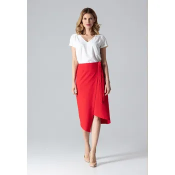 Dámská sukně Asymetrická sukně se zavazováním v pase M629 Barva: Červená, Velikost: M