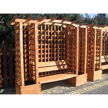 Pergola Zahradní pergola s lavicí a truhlíky 250x50x180 impregnovaná borovice botodre