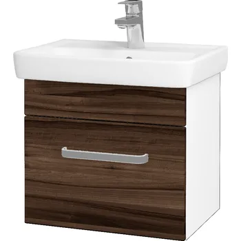 Koupelnový nábytek Dřevojas Koupelnová skříňka SOLO SZZ 50 - N01 Bílá lesk / Úchytka T01 / D06 Ořech