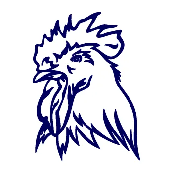 Samolepící dekorace SAMOLEPKA Kohout 006 levá (23 - tmavě modrá) NA AUTO, NÁLEPKA, FÓLIE, POLEP, TUNING, VLASTNÍ TEXT, TISK, AUTOSAMOLEPKY.cz, POLEPY, OBRÁZEK, LOGO, SAMOLEPKY