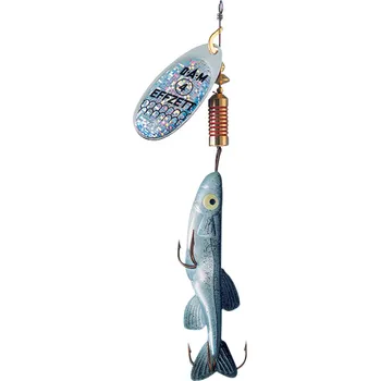Umělá nástraha DAM EFFZETT Rotační třpytka Minnow - Silver / Black Velikost: 1, váha 3g