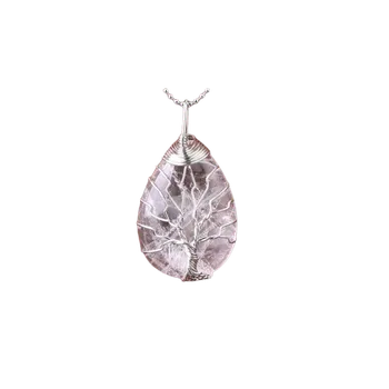 Náhrdelník Křišťál drátovaný strom - náhrdelník