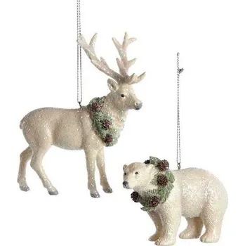 Vánoční ozdoba Vánoční ozdoba - Bílý jelen / medvěd, 1ks