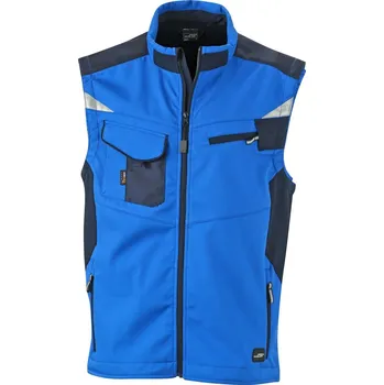 Pánská bunda Daiber Pracovní softshell vesta Workwear Softshell Vest JN845 Barva: Modrá královská - Modrá námořní, Velikost: S