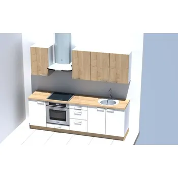 Kuchyňská linka Kuchyně EBS Next 2,4 m bílá/dub arlington