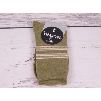 Dámské ponožky SOXX Termo ponožky DE 37756 teplé s vlnou zelené s béžovou velikosti ponožek: 23-25 (EUR vel. 35-38)