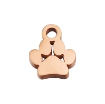 Materiál na výrobu šperku Šperky4U Zlacený ocelový přívěšek komponenta - psí tlapička - OK1416-RD