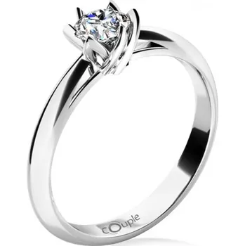 Prsten Couple, Zásnubní prsten Lucille, bílé zlato se zirkonem, vel.: 55, ø17,5 mm, 6864239-0-55-1