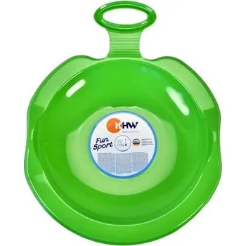 Kluzák KHW Snow Spider green - dětský plastový kluzák na sníh, talíř, zelený