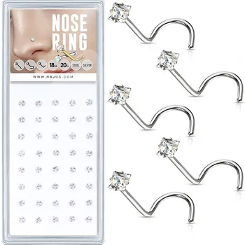 Souprava šperků Šperky4U Sada 40ti piercingů do nosu, 2,5mm zirkon - N0000-15