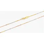 Tříbarevný zlatý řetízek 50 cm ZLR1243F + DÁREK ZDARMA