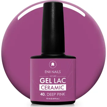 Lak na nehty ENII NAILS Gel laK Ceramic 40 Deep Pink - gelový lak bez HEMA, 10 ml
