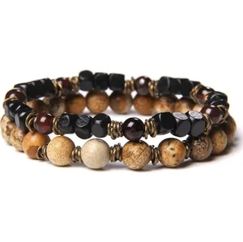 Náramek Sada náramků Jaspis & Černý achát