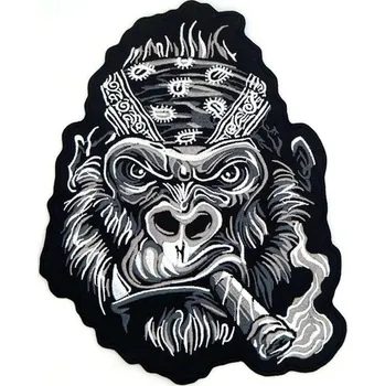 Nášivka Moto nášivka Smoking Gorilla na záda XL 22cm x 18cm