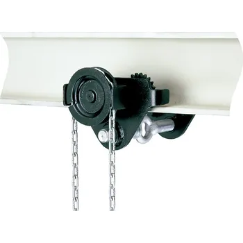 Ruční pojezd HTG 500 - 5000 kg Nosnost: 3000 kg, Typ: A (šířka nosníku viz tabulka níže), Délka ovládacího řetězu: 5,5 m