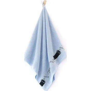 Dekorativní polštářek Ručníček KOČKY sv.modrý - 30 x 50 cm