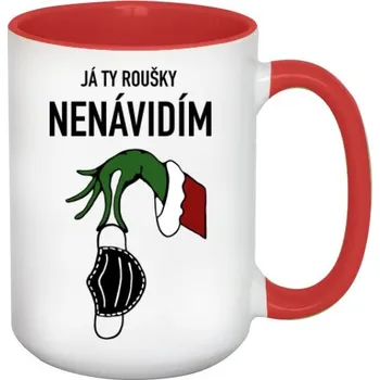 Pánské oblečení Hrnek velký barevný s potiskem Já ty roušky nenávidím