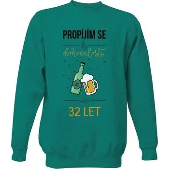 Pánská mikina Mikina bez kapuce Unisex s potiskem Propíjím se k dokonalosti pánské