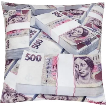 Polštář Numberoplus Dekorační polštář bankovka 45x45cm - 500 Kč