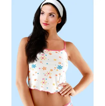 Gina Košilka úzká ramínka tisk 18016P Bílá-oranžová 38-40