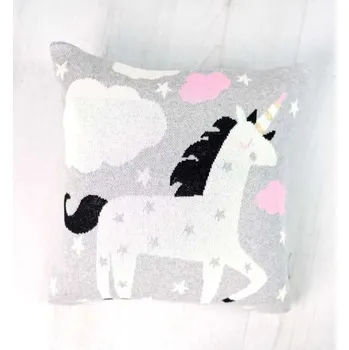 Příslušenství pro dětskou postel a kolébku BIZZI GROWIN Pletený polštářek Jednorožec