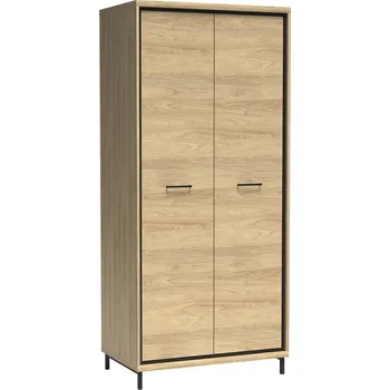 Šatní skříň MEDIOLAN | šatní skříň M-1 | 92,2 cm | + KOVOVÉ NOZIČKY | natural hikora