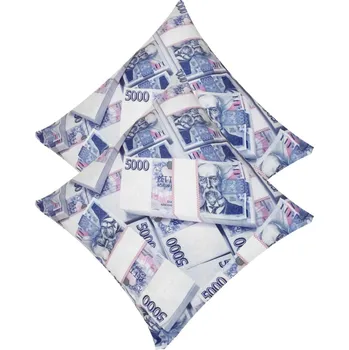 Polštář Numberoplus Dekorační polštář bankovka 45x45cm - 5000 Kč