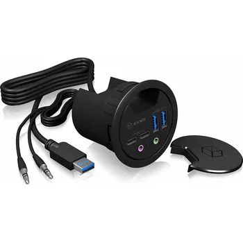 USB hub USB HUB Icy Box Hub 4portový IcyBox USB 3.0 IB-HUB1403B Tischeinbau 60458