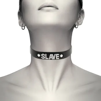 Erotická ozdoba Coquette Hand Crafted Choker Slave 229290 Black