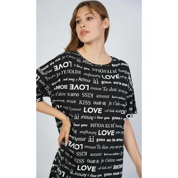 Dámské noční prádlo Dámská noční košile s krátkým rukávem Amore černá S