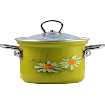 Belis Hrnec smaltovaný se skleněnou poklicí DAISY, 24cm, 6,1l