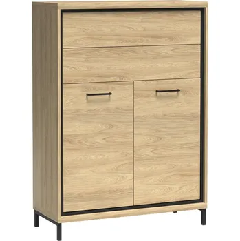 Komoda Mediolan - komoda M6 + KOVOVÉ NOŽIČKY - natural hikora