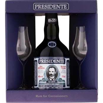 Likér Presidente Marti 15 años + 2 sklenice 0,7 l 40 %