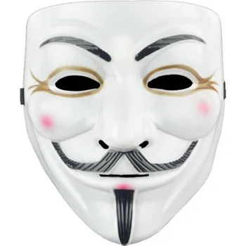 Karnevalový kostým Maska Anonymous - Bílá s linkami