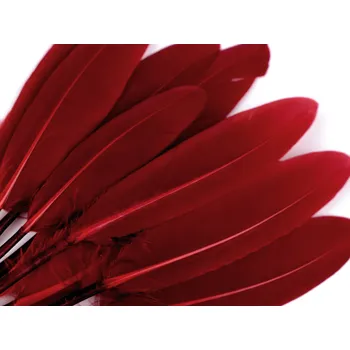 Kachní peří délka 9-14 cm, barva 37 červená tmavá