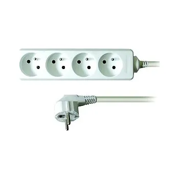 Kabel Solight prodlužovací přívod, 4 zásuvky, bílý, 2m - PP21