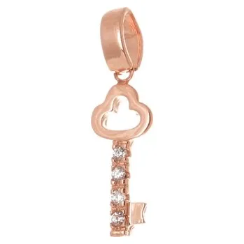 Přívěsek Přívěšek z růžového zlata klíč ZZ0808RF + dárek zdarma