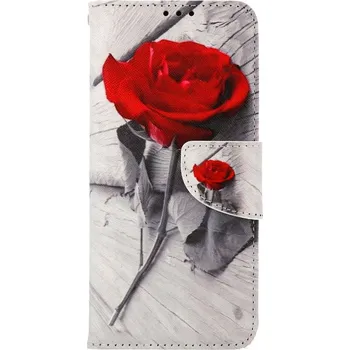 Pouzdro na mobilní telefon Pouzdro Samsung A22 knížkové Červená růže (kryt neboli obal na Samsung A22)