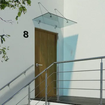 Stříška nad vchodové dveře Skleněný přístřešek AISI304, ESG/VSG