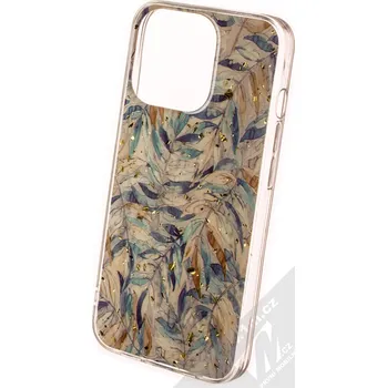 Pouzdro na mobilní telefon 1Mcz Gold Glam Boho TPU ochranný kryt pro Apple iPhone 13 Pro béžová zelená (beige green)