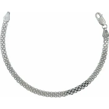 Šperk Stříbrný náramek bismark třířadý délka náramku 17cm