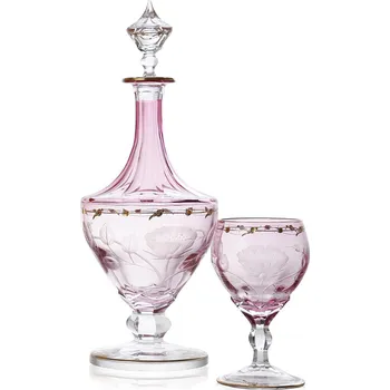 Sklenice Paula karafa na víno podjímaná růžová 1000 ml