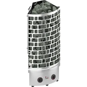 Rohová elektrická nerezová saunová kamna SAWO ARIES 4,5 kW (včetně integrovaného ovladače) pro sauny o velikosti od 3 do 6 m3, kód 176286