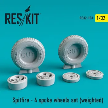 autíčko 1/32 Spitfire - 4 spoke wheels set (weighted)