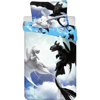 Povlečení Jerry Fabrics Jak vycvičit draka 3 Sky 140 x 200, 70 x 90 cm zipový uzávěr